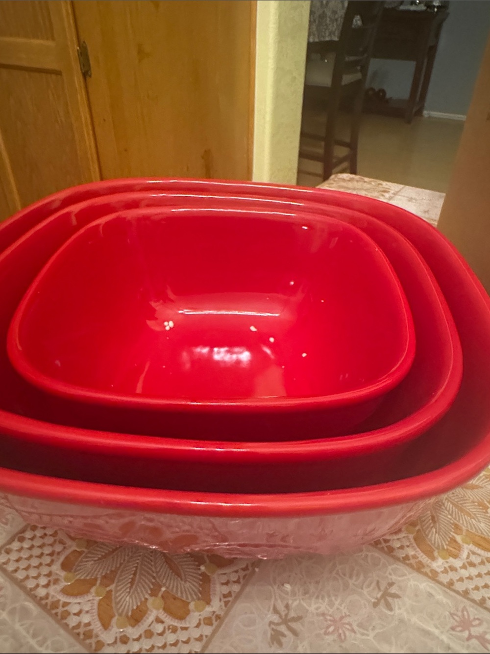 Princess House Marbella Ruby Square Nesting Bowls